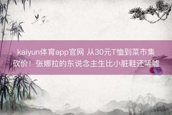 kaiyun体育app官网 从30元T恤到菜市集砍价！张娜拉的东说念主生比小脏鞋还唏嘘
