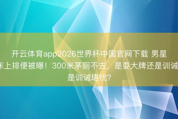 开云体育app2026世界杯中国官网下载 男星栈房床上排便被曝！300米茅厕不去，是耍大牌还是训诫堪忧？