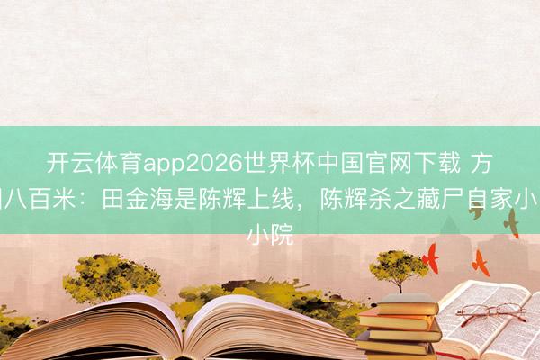 开云体育app2026世界杯中国官网下载 方圆八百米：田金海是陈辉上线，陈辉杀之藏尸自家小院