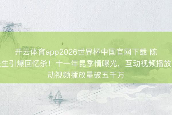 开云体育app2026世界杯中国官网下载 陈赫为鹿晗庆生引爆回忆杀！十一年昆季情曝光，互动视频播放量破五千万